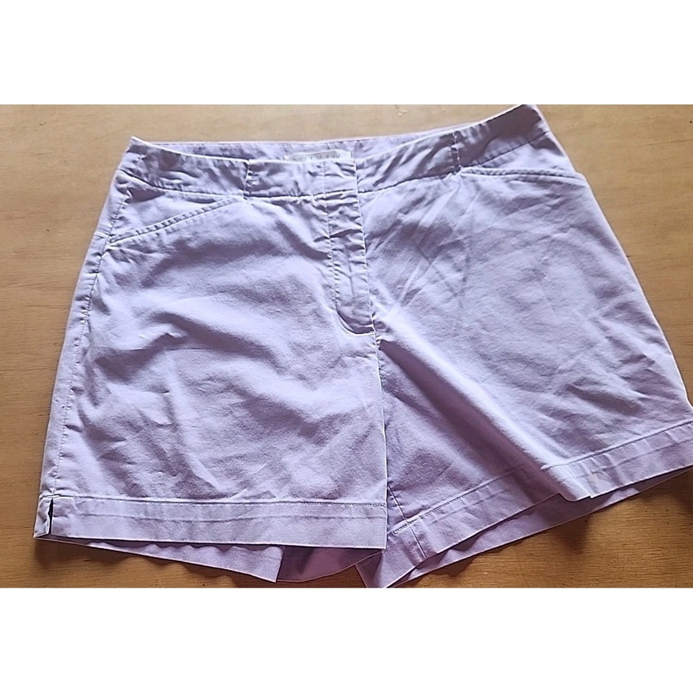 Nike‎ Golf Dri Fit Shorts Womens M Purple Stretch Zip Pockets Logo Pickleball